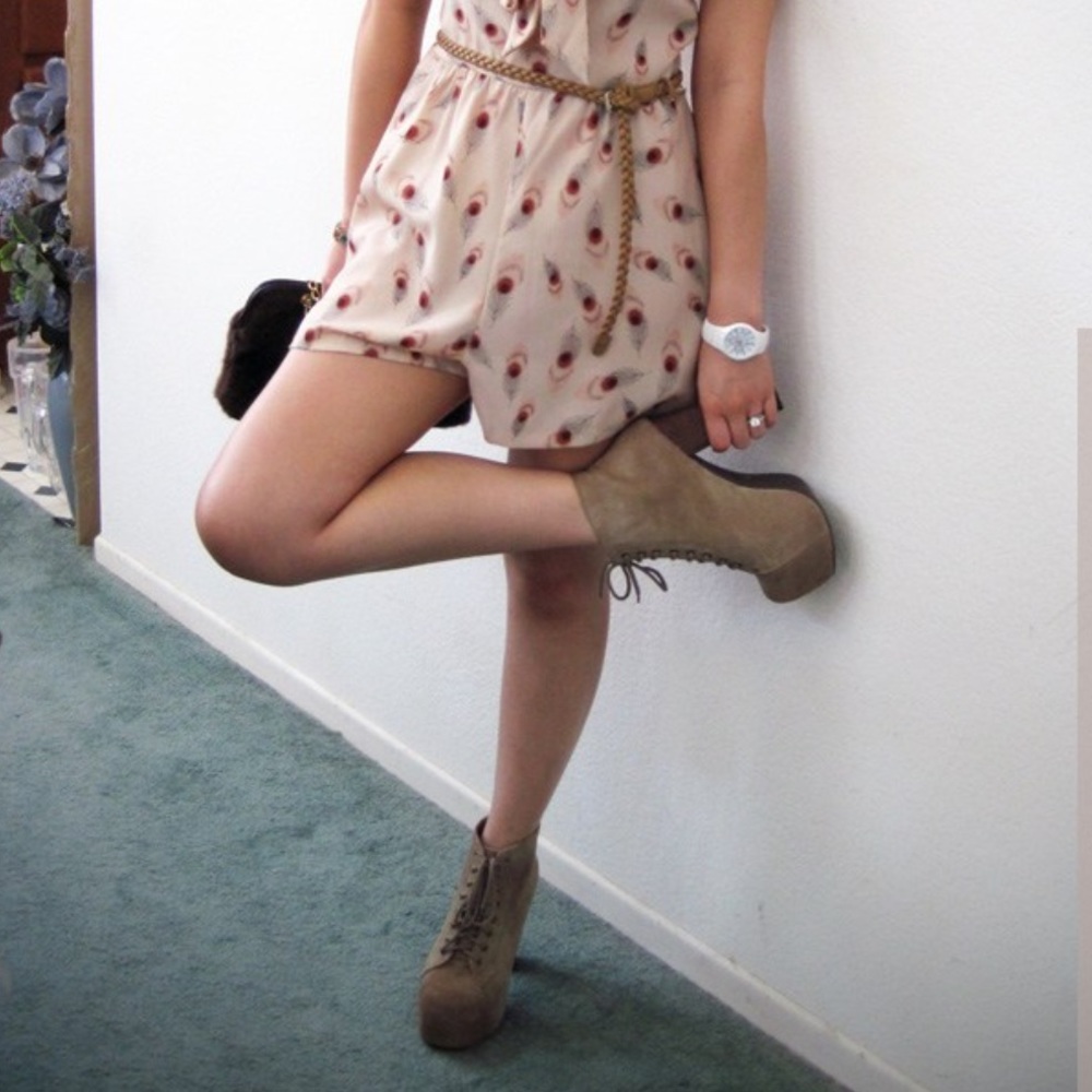Jeffrey Campbell Lita platform booties (taupe)